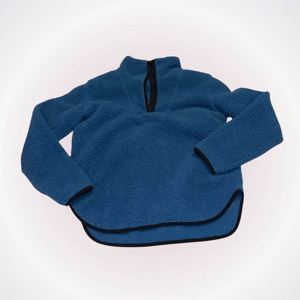 Tommy Hilfiger quarter zip blue teddy sherpa jacket | Sz S